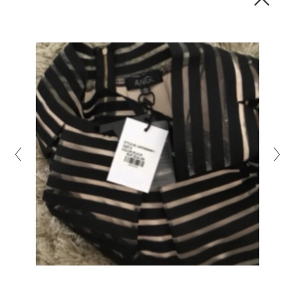 ANGL Black Pleated Mini Skirt Stripes All Around - Picture 2 of 12